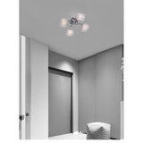 Verdale 4 Light Glass & Wire Semi-Flush Light - Chrome