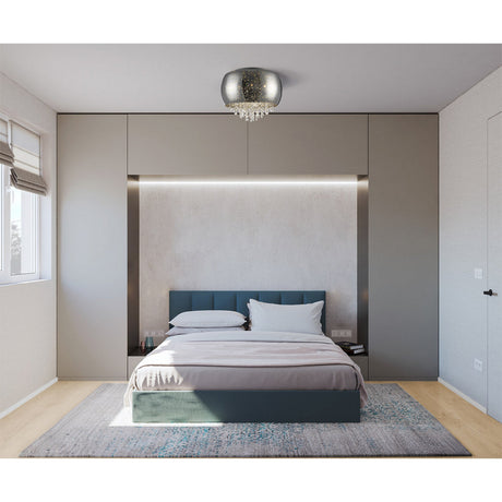 Lunara 3 Light Crystal Flush Light - Chrome