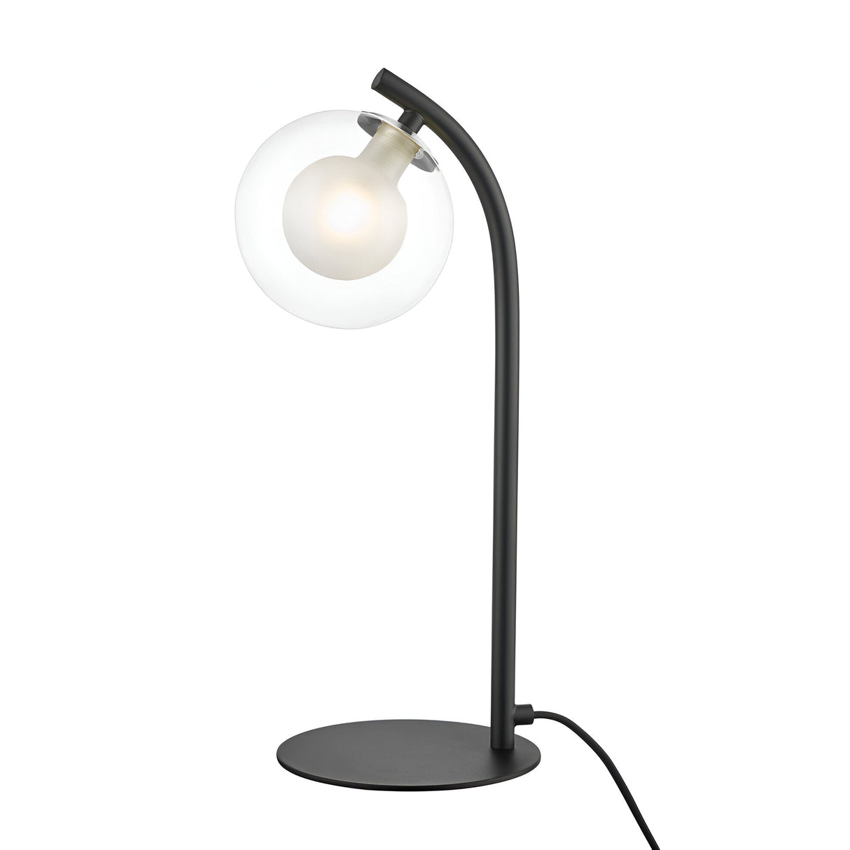 Lumen 6 Light Table Lamp - Chrome/Matt Black