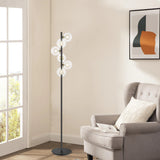Lumen 6 Light Floor Lamp - Gold/Matt Black