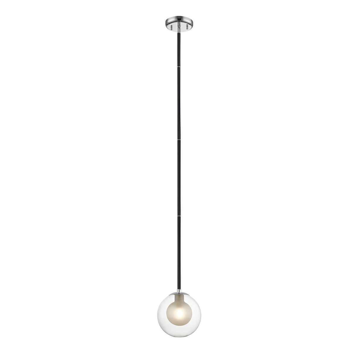 Lumen 1 Light Pendant - Chrome/Matt Black