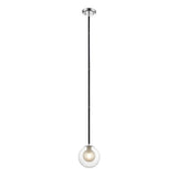 Lumen 1 Light Pendant - Chrome/Matt Black