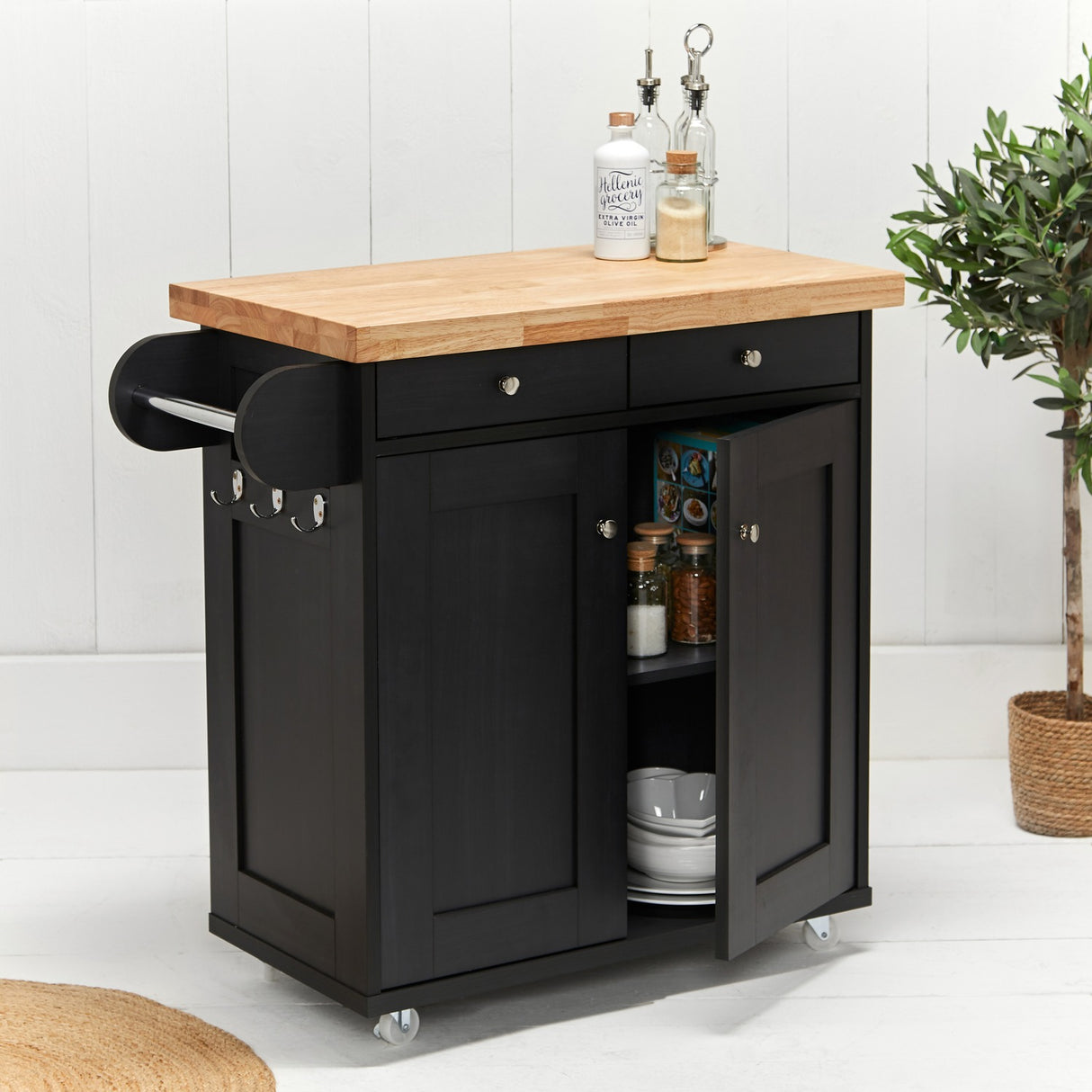 Portland Kitchen Island - Black