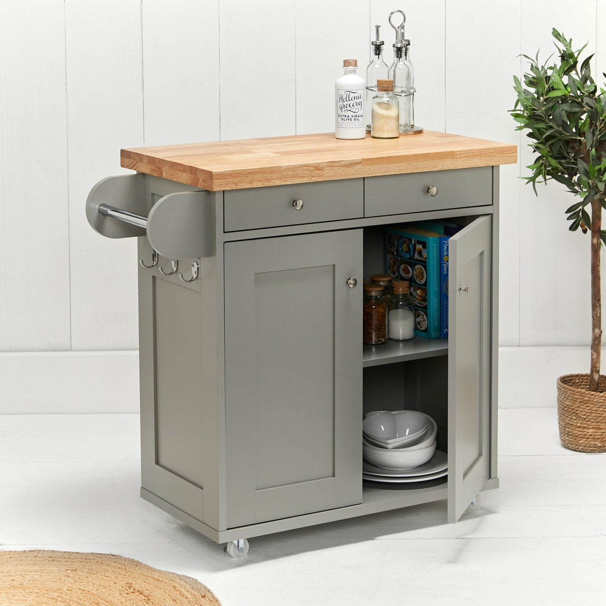 Portland Kitchen Island - Grey