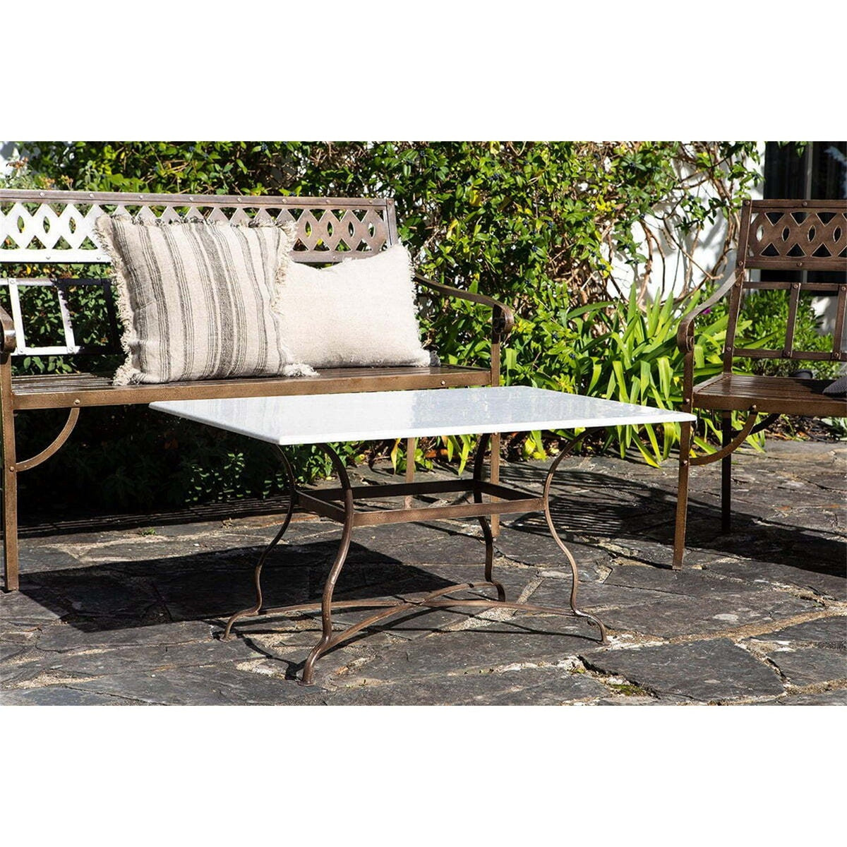 Parwaha Marble Garden Table - Off White