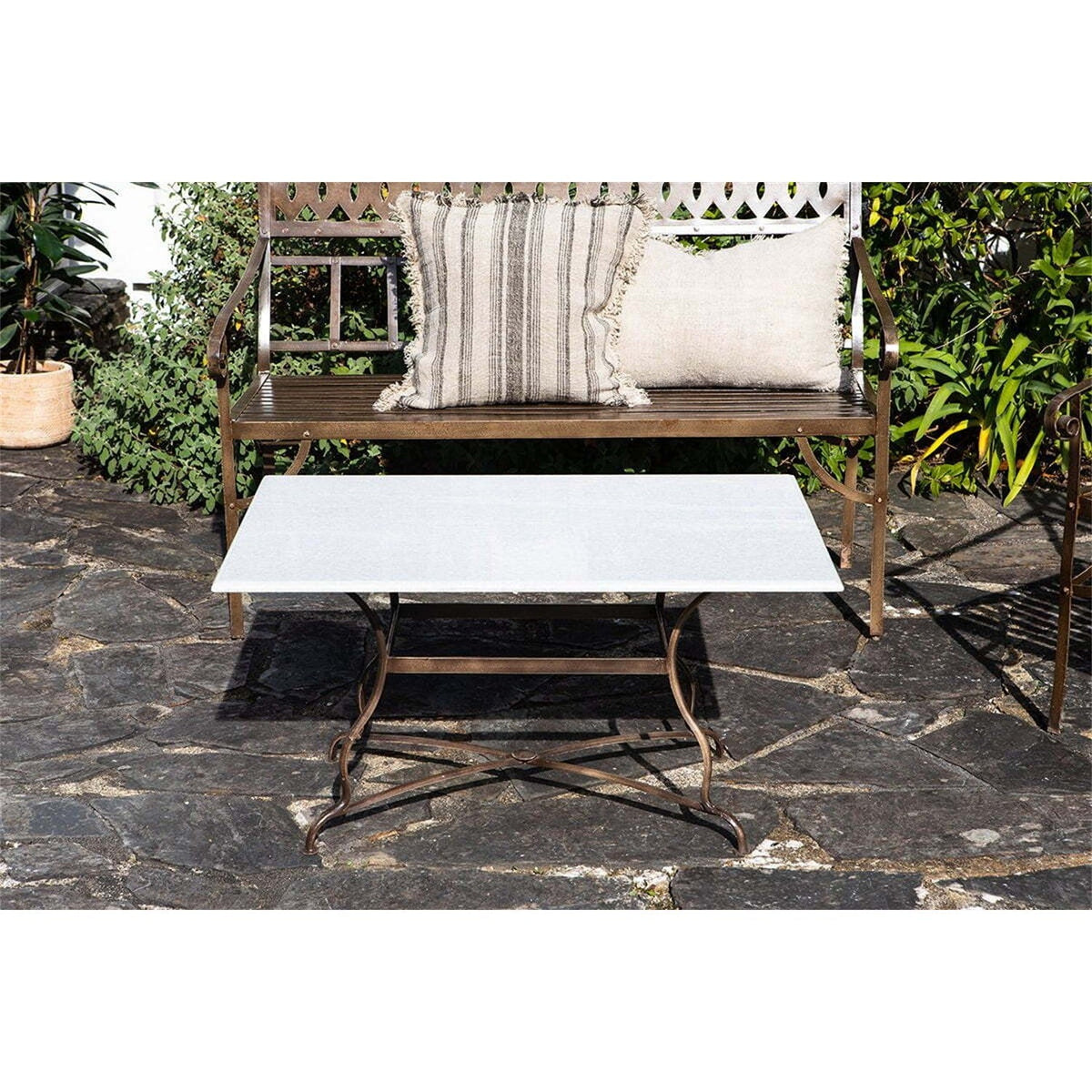 Parwaha Marble Garden Table - Off White