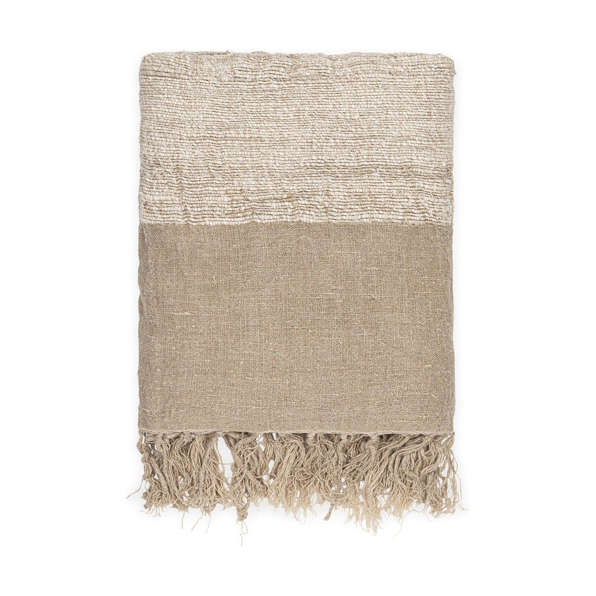 Puli 140 x 200cm Recycled Linen Throw - Natural