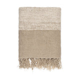 Puli 140 x 200cm Recycled Linen Throw - Natural