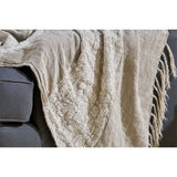Puli 140 x 200cm Recycled Linen Throw - Natural