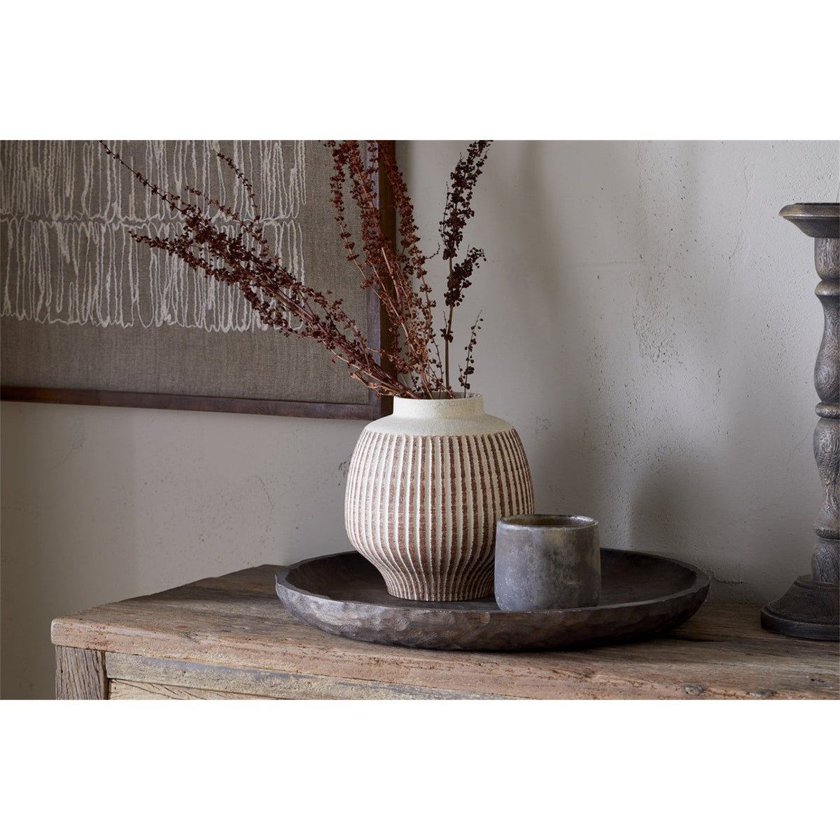 Perola Small Ceramic Vase - Natural & Rust