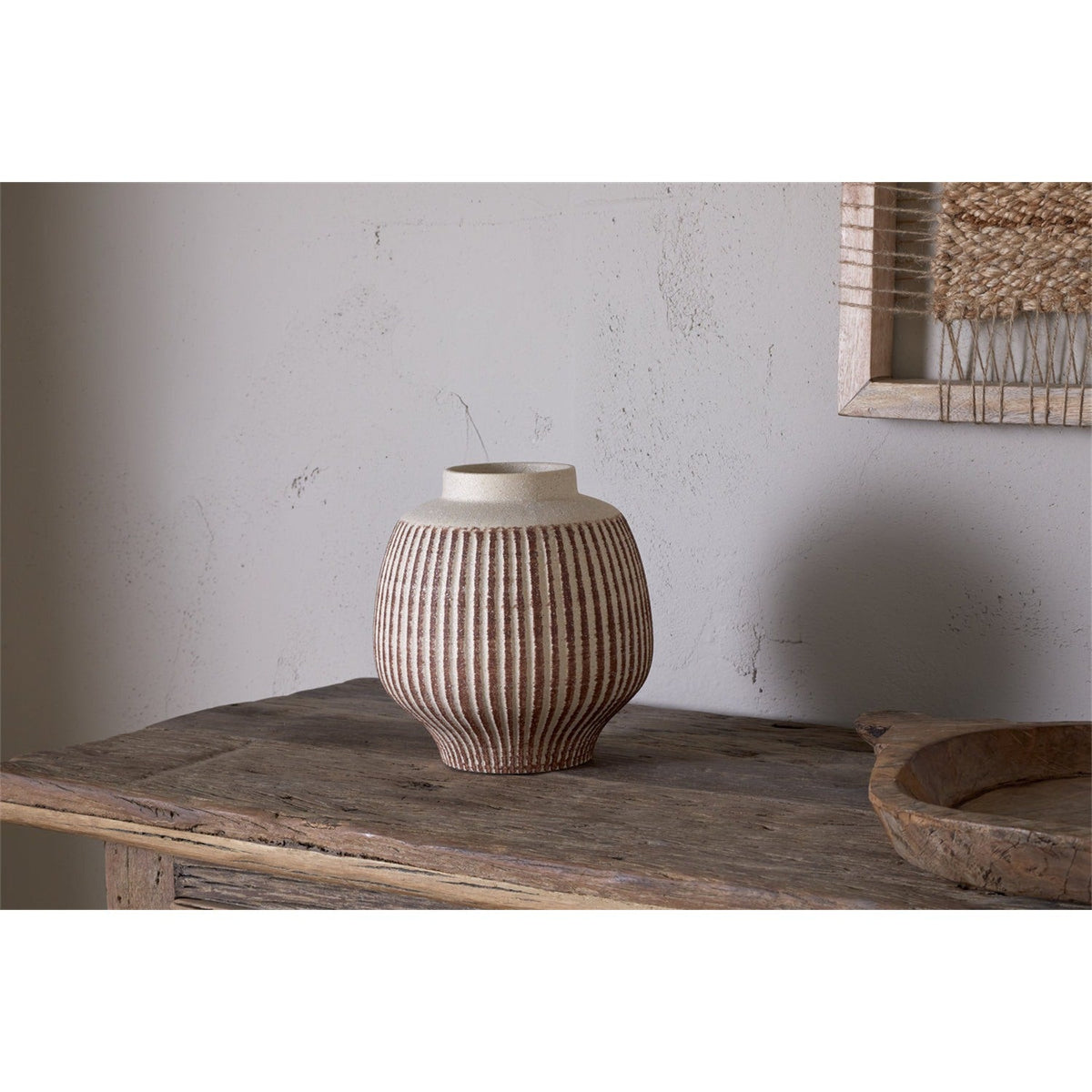 Perola Small Ceramic Vase - Natural & Rust