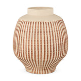 Perola Large Reactive Glaze Ceramic Vase - Natural & Rust