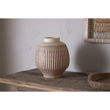Perola Large Reactive Glaze Ceramic Vase - Natural & Rust