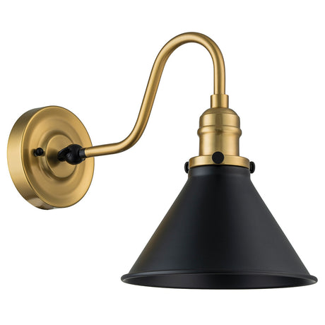 Provence 1 Light Wall Light - Aged Brass & Matt Black