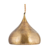 Quinn Large Hammered Pendant Light - Antique Brass