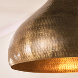 Quinn Large Hammered Pendant Light - Antique Brass
