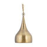 Quinn Small Hammered Pendant Light - Antique Brass