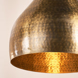 Quinn Small Hammered Pendant Light - Antique Brass
