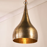 Quinn Small Hammered Pendant Light - Antique Brass