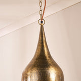 Quinn Small Hammered Pendant Light - Antique Brass