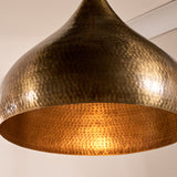 Quinn Small Hammered Pendant Light - Antique Brass