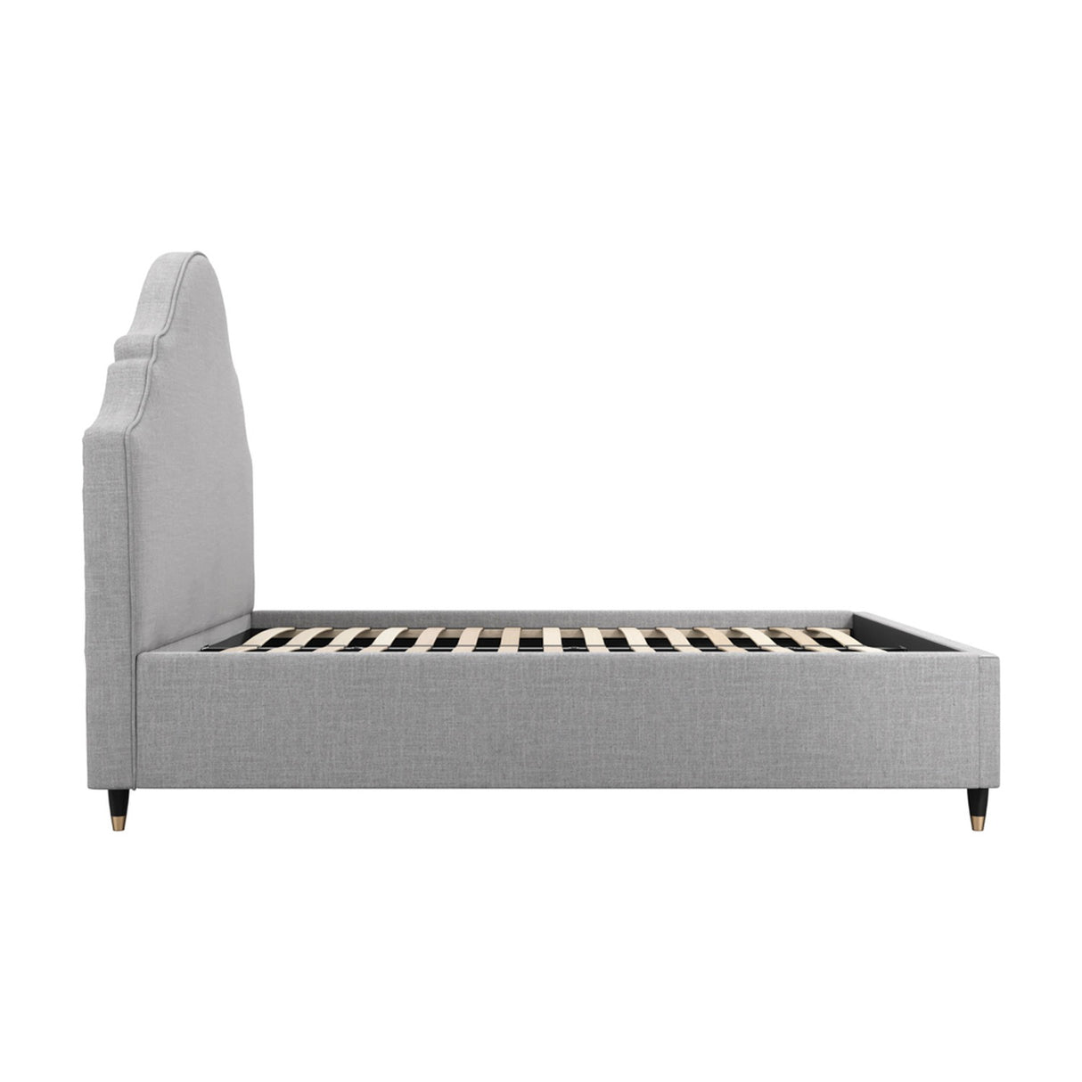 Quince King Size Bed Frame – Light Grey with Black