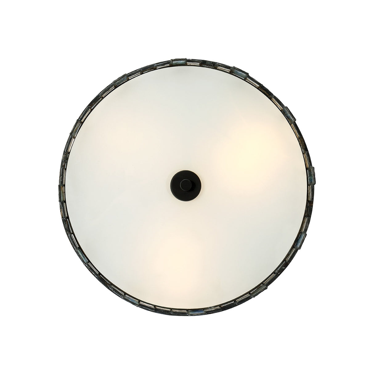 Sentry 2 Light Semi-Flush Ceiling Light - Black & Art Glass