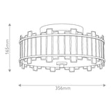 Sentry 2 Light Semi-Flush Ceiling Light - Black & Art Glass