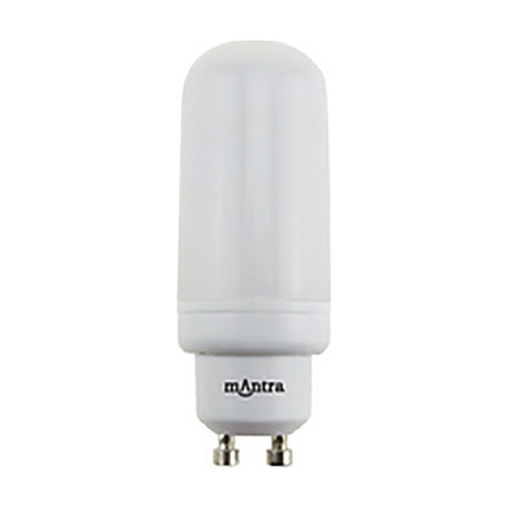 LED GU10 4W corn-type bulb in opal white glass, 29mm size, with twist-and-lock metal base, shown on a plain white background.