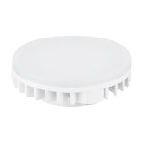 GX53 LED bulb, 9W 4000K, with a flat white disc shape, ridged heat-sink base, and frosted diffuser, shown on a plain white background.
