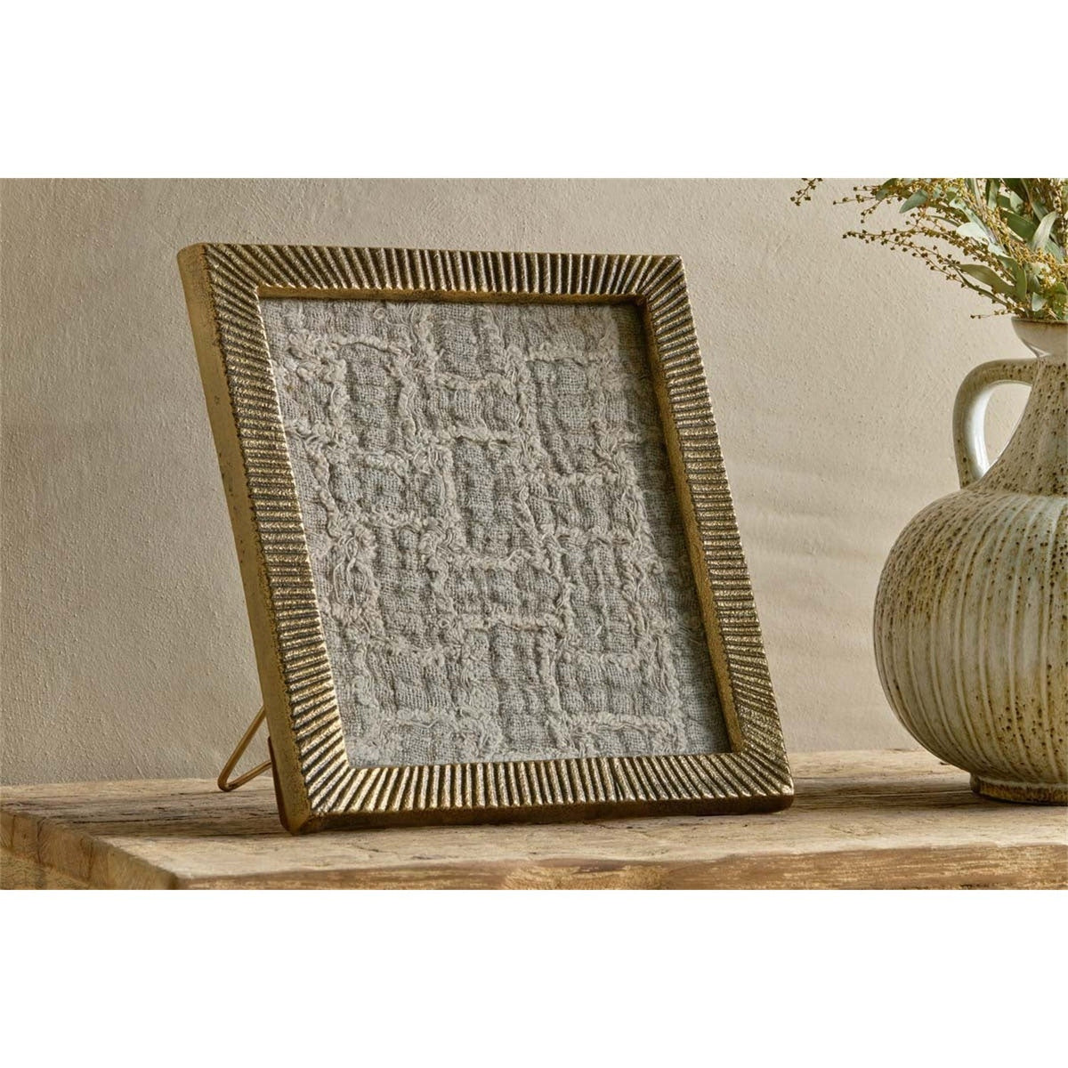 Ranoli Etched Photo Frame - Antique Brass - 8 X10, styled view 2