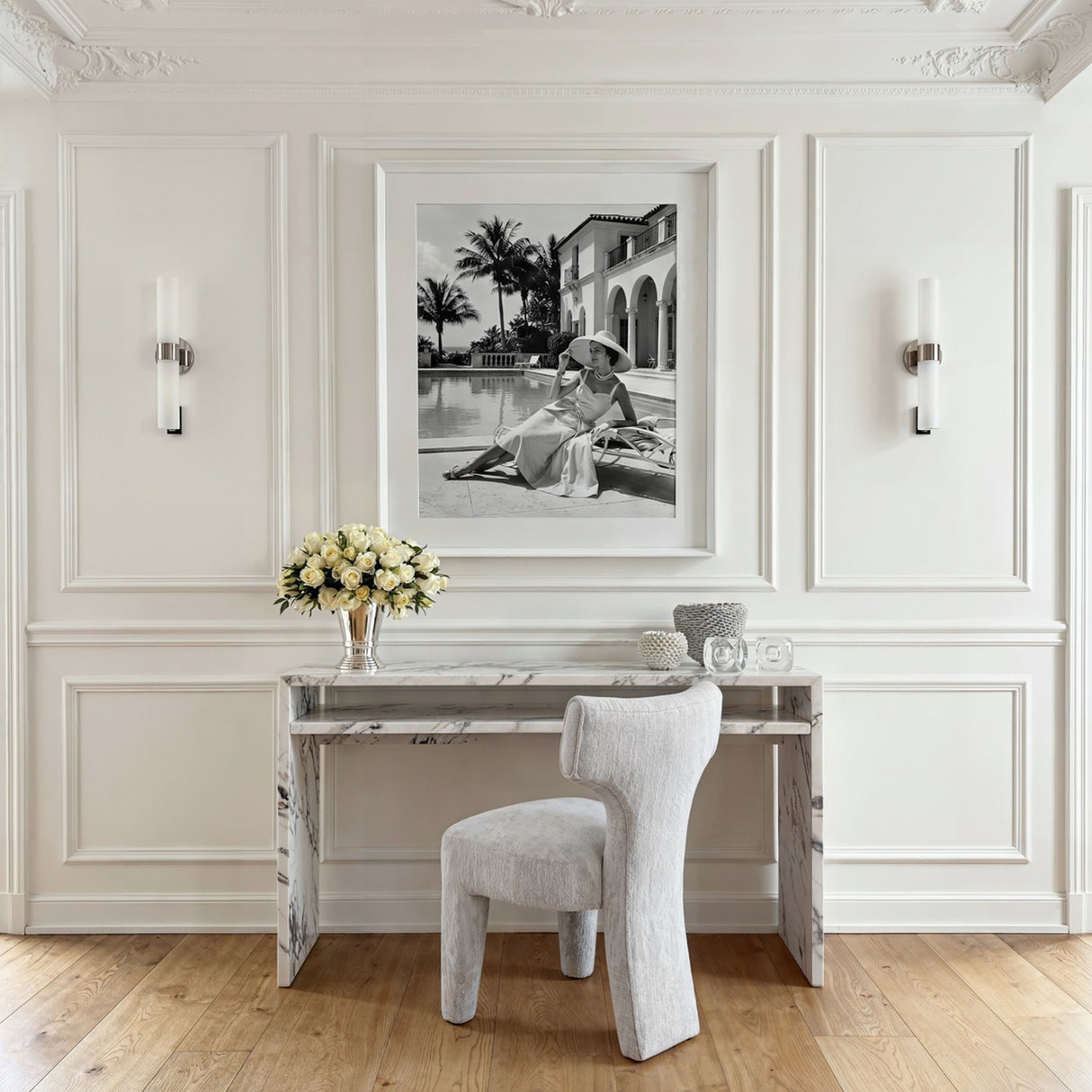 Raffles Desk - Calacatta