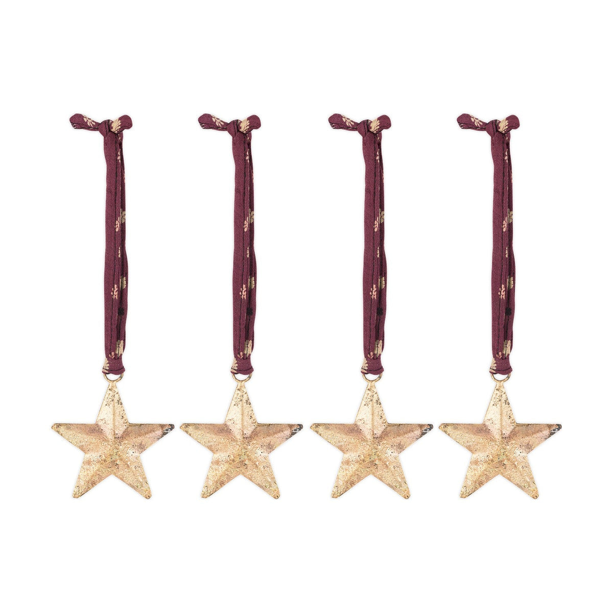 Roshani Star Baubles - Antique Brass - Set of 4