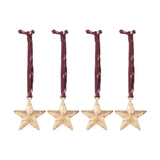 Roshani Star Baubles - Antique Brass - Set of 4