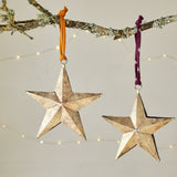 Roshani Iron Star Baubles - Antique Brass - Set of 2