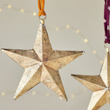 Roshani Iron Star Baubles - Antique Brass - Set of 2