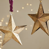 Roshani Iron Star Baubles - Antique Brass - Set of 2