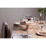 Mango Wood Cake Stand & Recycled Glass Dome - Natural