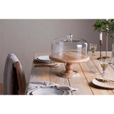 Mango Wood Cake Stand & Recycled Glass Dome - Natural
