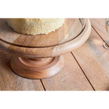 Mango Wood Cake Stand & Recycled Glass Dome - Natural