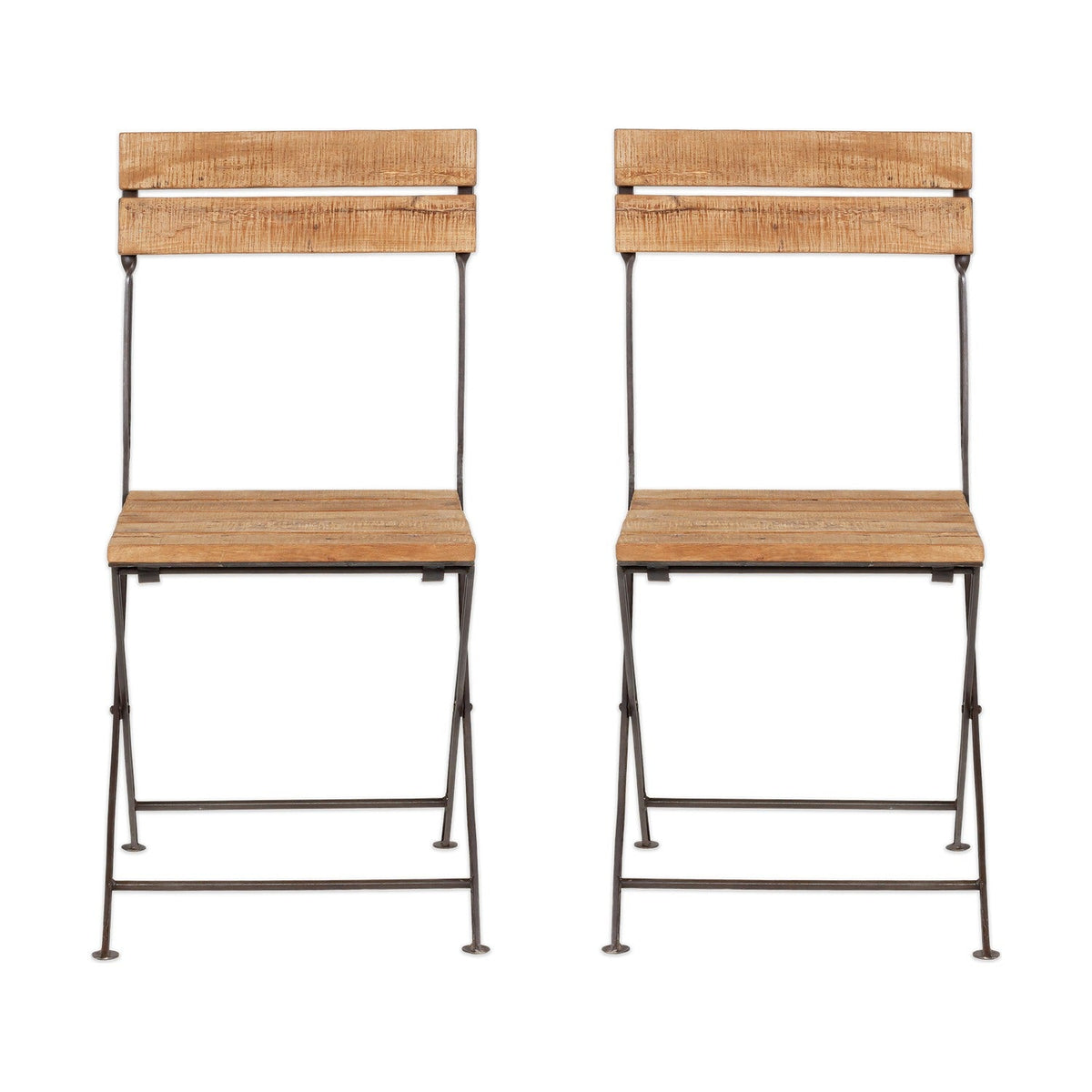Rishikesh Wood Folding Garden Chair - Natural - Set of 2