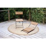 Rishikesh Wood Folding Garden Chair - Natural - Set of 2