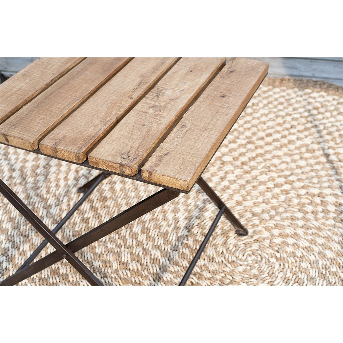 Rishikesh Wood Folding Garden Chair - Natural - Set of 2