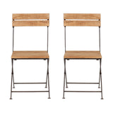 Rishikesh Wood Folding Garden Chair - Natural - Set of 2