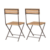 Rishikesh Wood Folding Garden Chair - Natural - Set of 2