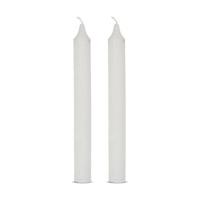 Rustic Soy Blend Dinner Candles - White - Set of 2