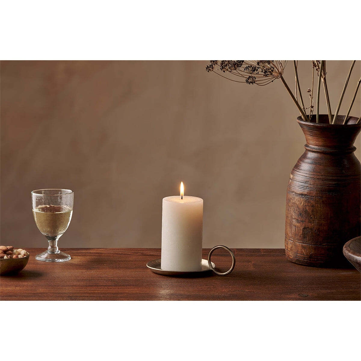 Rustic Soy Blend Small Pillar Candle - White