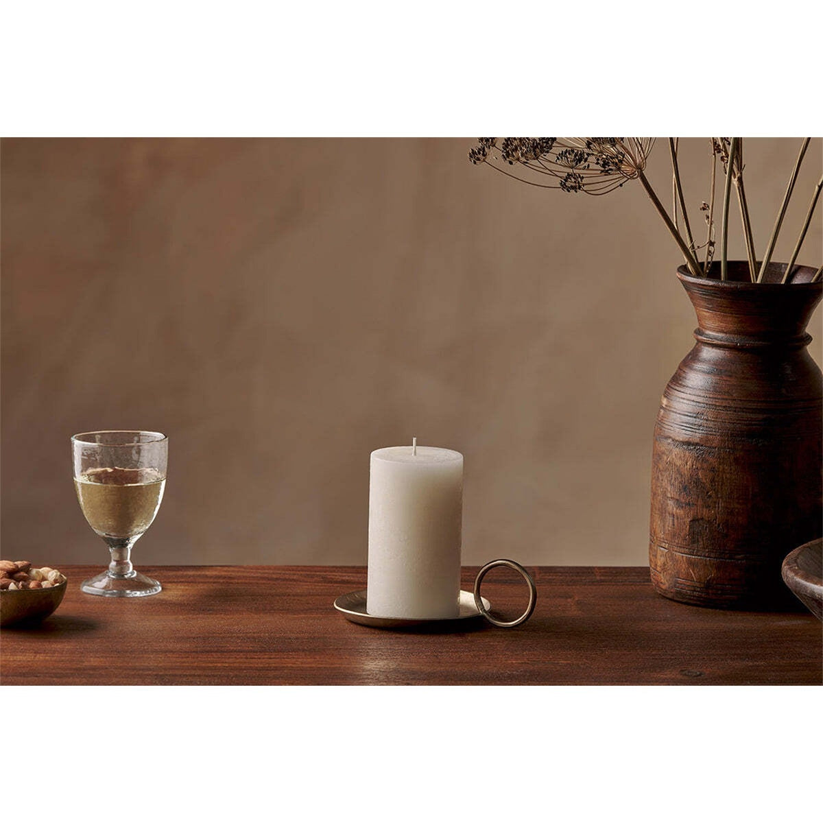 Rustic Soy Blend Small Pillar Candle - White