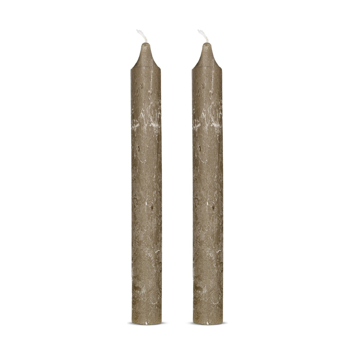 Rustic Soy Blend Dinner Candles - Olive Green - Set of 2