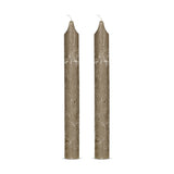 Rustic Soy Blend Dinner Candles - Olive Green - Set of 2